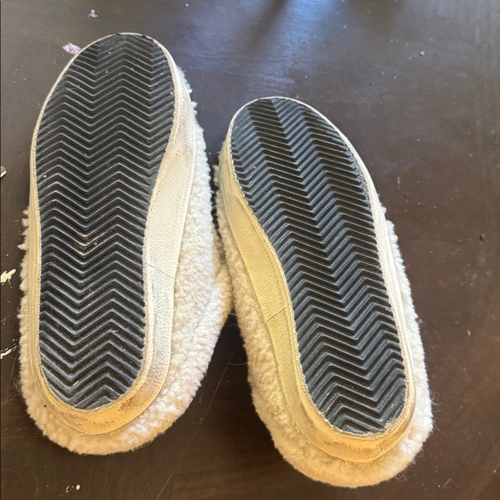 Golden Goose Cream Fuzzy Mules with Silver Star - Picture 5 of 10